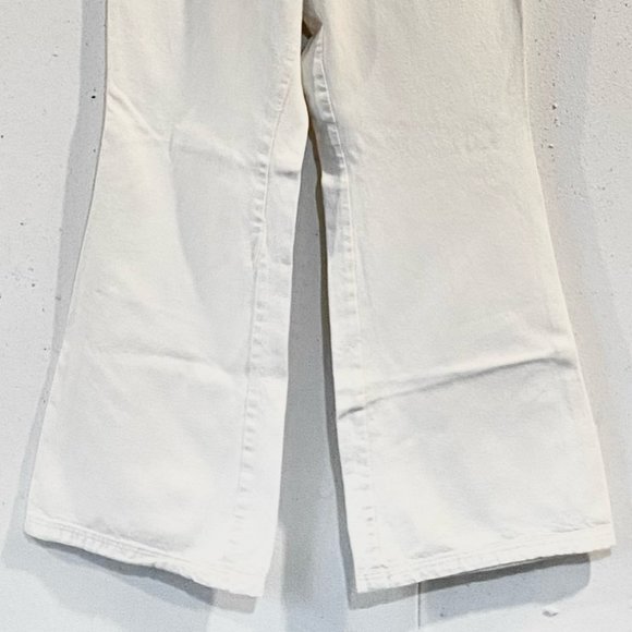 Free People, Over The Rainbow Cream, Wide Leg, High Rise, Jeans, 100% Cotton, 31 - Picture 6 of 13